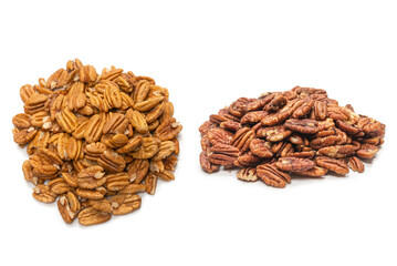 Pecan-nut isolated on white background.