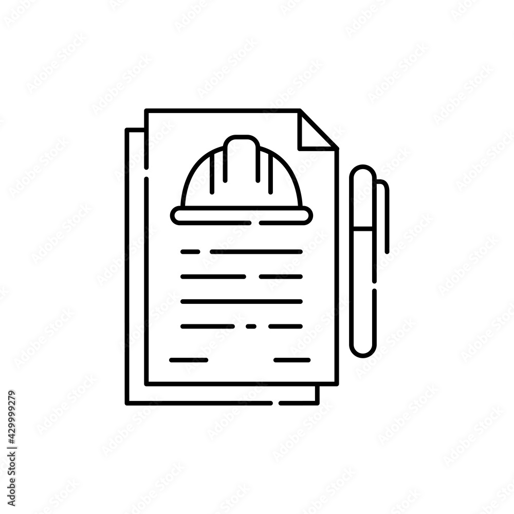 Poster estimate documentation color line icon. pictogram for web page, mobile app
