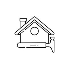 Roofing color line icon. Pictogram for web page, mobile app