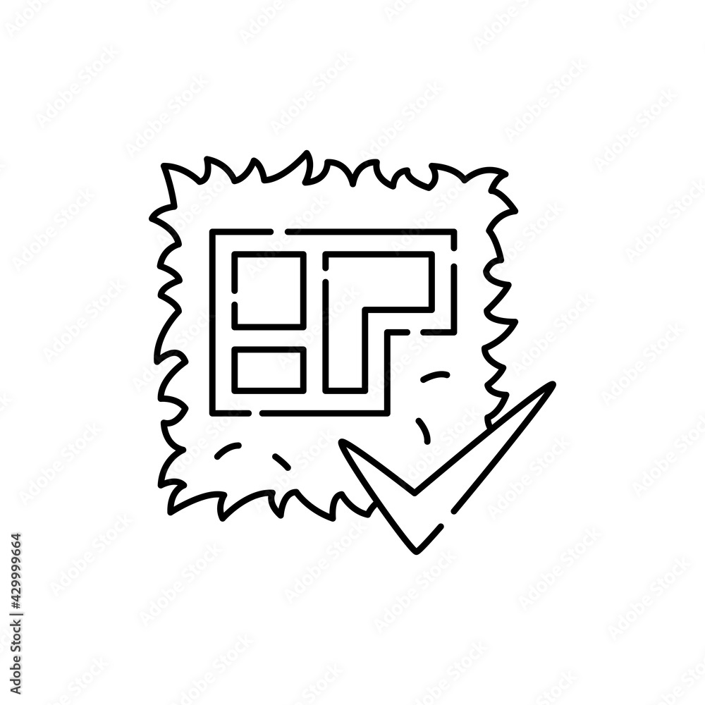 Poster land plot color line icon. pictogram for web page, mobile app