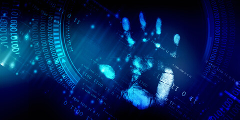 

Fingerprint Scanning Technology Concept 2d Illustration