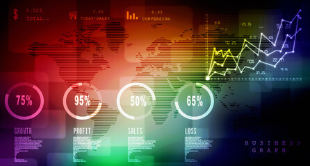 2d rendering Stock market online business concept. business Graph 
