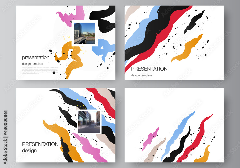 Poster vector layout of the presentation slides design business templates, multipurpose template for presen