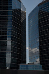 Obraz premium Skyscraper. City architecture. Skyscrapers tower cityscape. Different city center buildings.