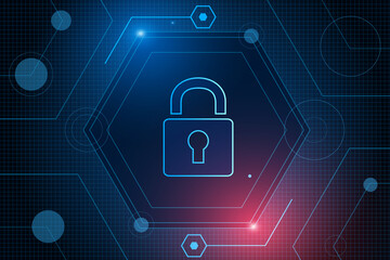 Cyber security technology concept , Shield With Keyhole icon , personal data , vector illustration	
