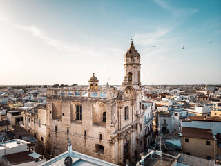 Old Italian town from bird's view