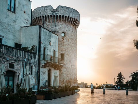 Old tower in Italian town, Conversano, Italy, Puglia