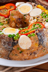 Typical dish of Brazilian cuisine called Cuscuz Paulista