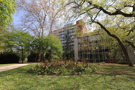 Le parc Louis Dupic, grand jardin public, ville de V&eacute;nissieux, d&eacute;partement du Rh&ocirc;ne, France