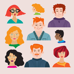 Set of the people faces 3