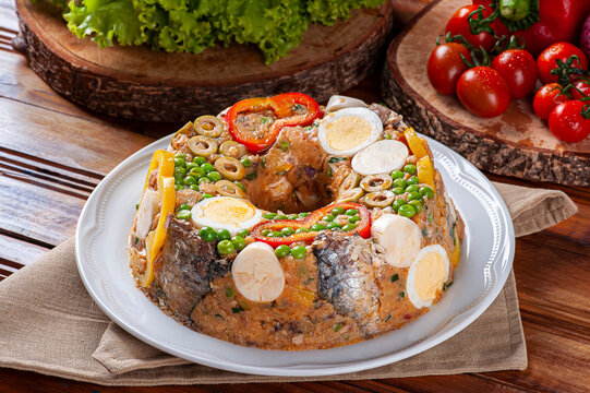 Typical dish of Brazilian cuisine called Cuscuz Paulista