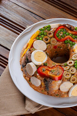 Typical dish of Brazilian cuisine called Cuscuz Paulista