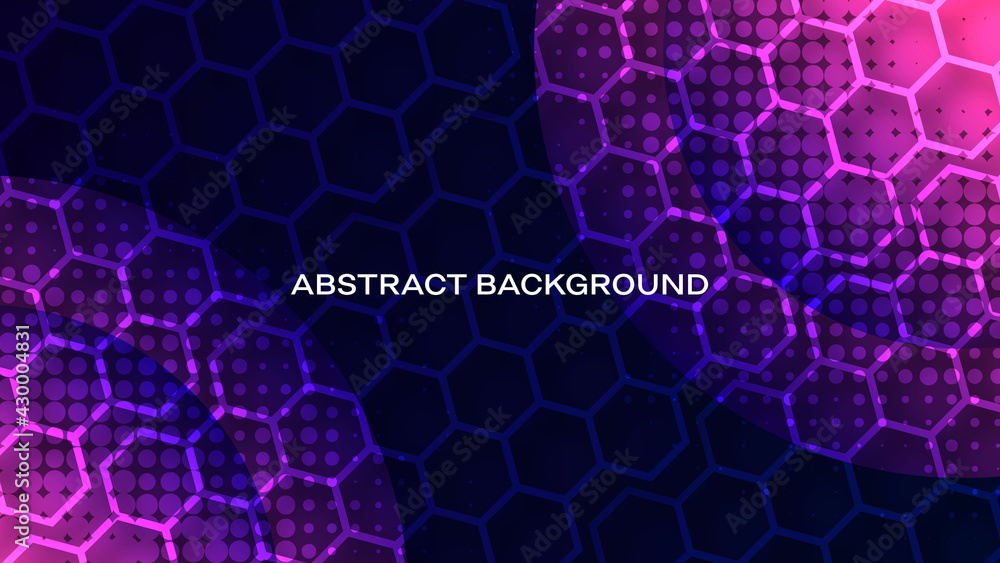 Poster abstract background with hexagons patterns .