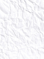 crumpled paper in white color. realistic creased paper page. damaged texture in abstract. wrinkled background material.