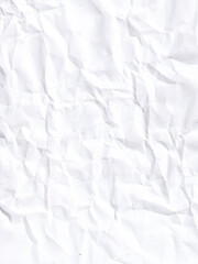 Obraz premium crumpled paper in white color. realistic creased paper page. damaged texture in abstract. wrinkled background material.