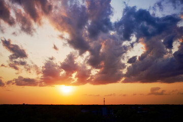 sunset over the river