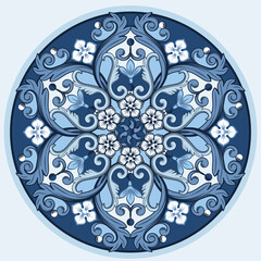 Ethnic round ornamental mandala. Vector illustration - 430007457