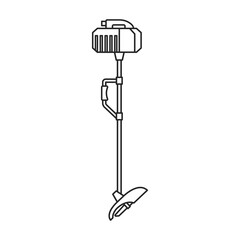 Lawn mower vector outline icon. Vector illustration lawnmower on white background. Isolated outline illustration icon of lawn mower .