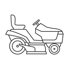 Lawn mower vector outline icon. Vector illustration lawnmower on white background. Isolated outline illustration icon of lawn mower .