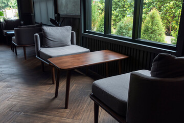 Fototapeta premium Chair Interior of a modern restaurant or bar
