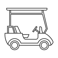 Golf cart vector outline icon. Vector illustration buggy car on white background. Isolated outline illustration icon of golf cart .
