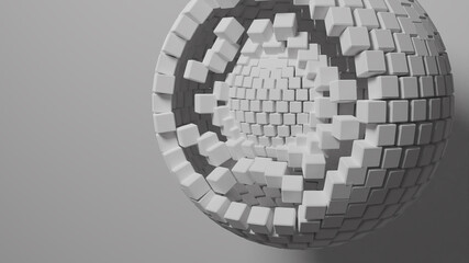 3D Illustration of a complex geometric structure.