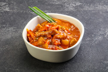 Meat goulash with vegetables