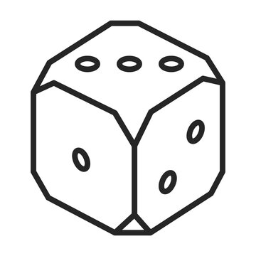 recommend clip art: Dice vector outline icon. Vector illustration cube game on white background. Isolated outline illustration icon of dice .