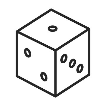 recommend clip art: Dice vector outline icon. Vector illustration cube game on white background. Isolated outline illustration icon of dice .