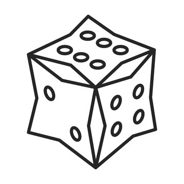 recommend clip art: Dice vector outline icon. Vector illustration cube game on white background. Isolated outline illustration icon of dice .