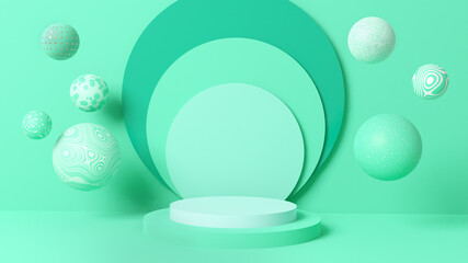 3D Illustration with a space for the product