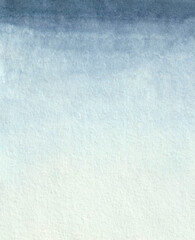 Abstract watercolor blue background. Handmade on paper. Gradient