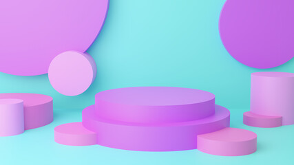 Bright 3D Illustration of a pedestal