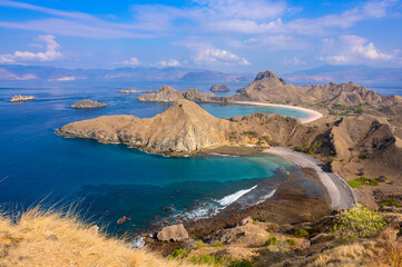 Padar Island overlooking multicolour beaches 