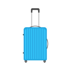 Suitcase on wheels icon. Colored silhouette. Front view. Vector simple flat graphic illustration. The isolated object on a white background. Isolate.
