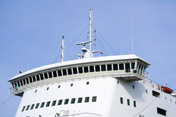 captain bridge with radar system on the big cruise ferry ship © Zigmunds