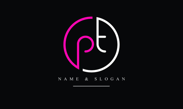 PT, TP, P, T abstract letters logo monogram