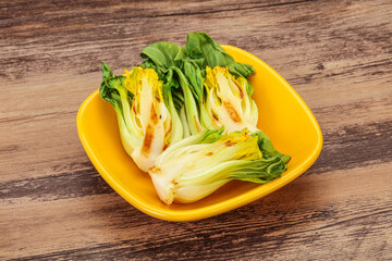 Vegan Grilled bok choy salad