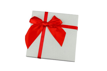 Gift box isolated on a white background. Top view