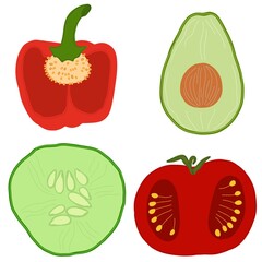 
fruits isolated on white background