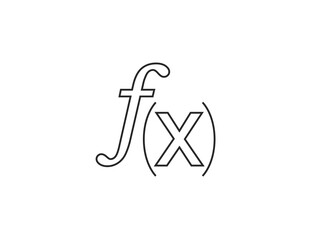 Math function, graph icon. Vector illustration. Flat design.