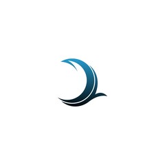 Fototapeta na wymiar Wave icon logo simple design template vector