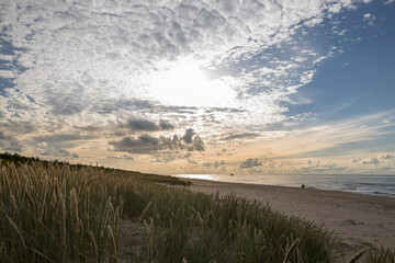 Panorama of the beautiful scenic view of storm Baltic sea,