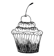 Set of sweet cupcakes for posters, textile, menus
