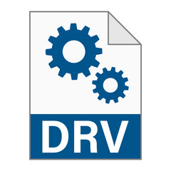 Modern flat design of DRV file icon for web