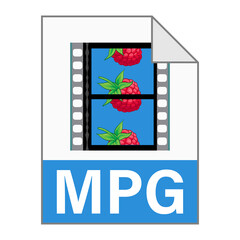 Modern flat design of MPG illustration file icon for web