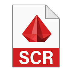 Modern flat design of SCR file icon for web