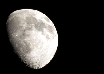 A picture of the moon during spring from town