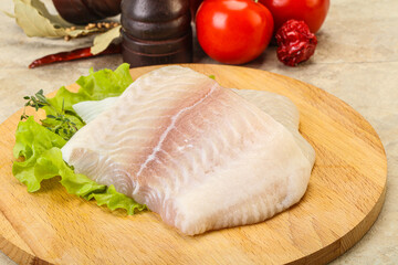 Raw pangasius fillet for cooking