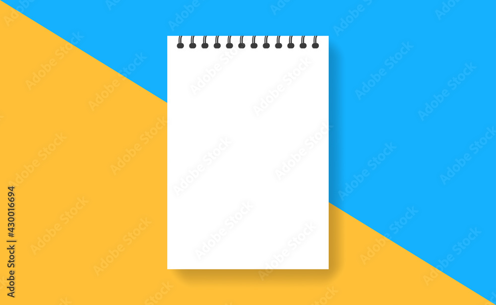 Poster white blank notepad page. abstract notepad design template. vector